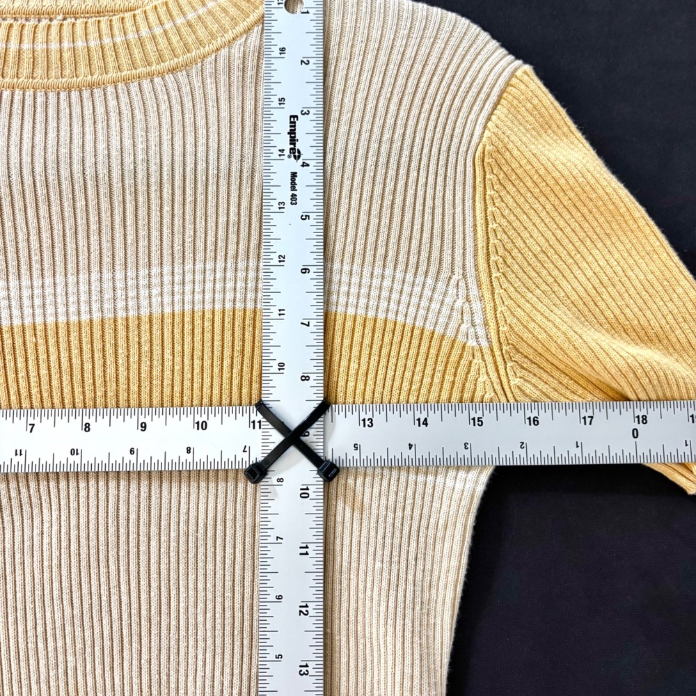 Yellow & Cream Color-Block Ribbed Knit Top - Picture 5 of 6